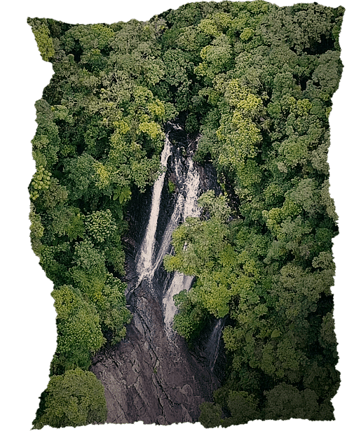 Vista aérea da cachoeira